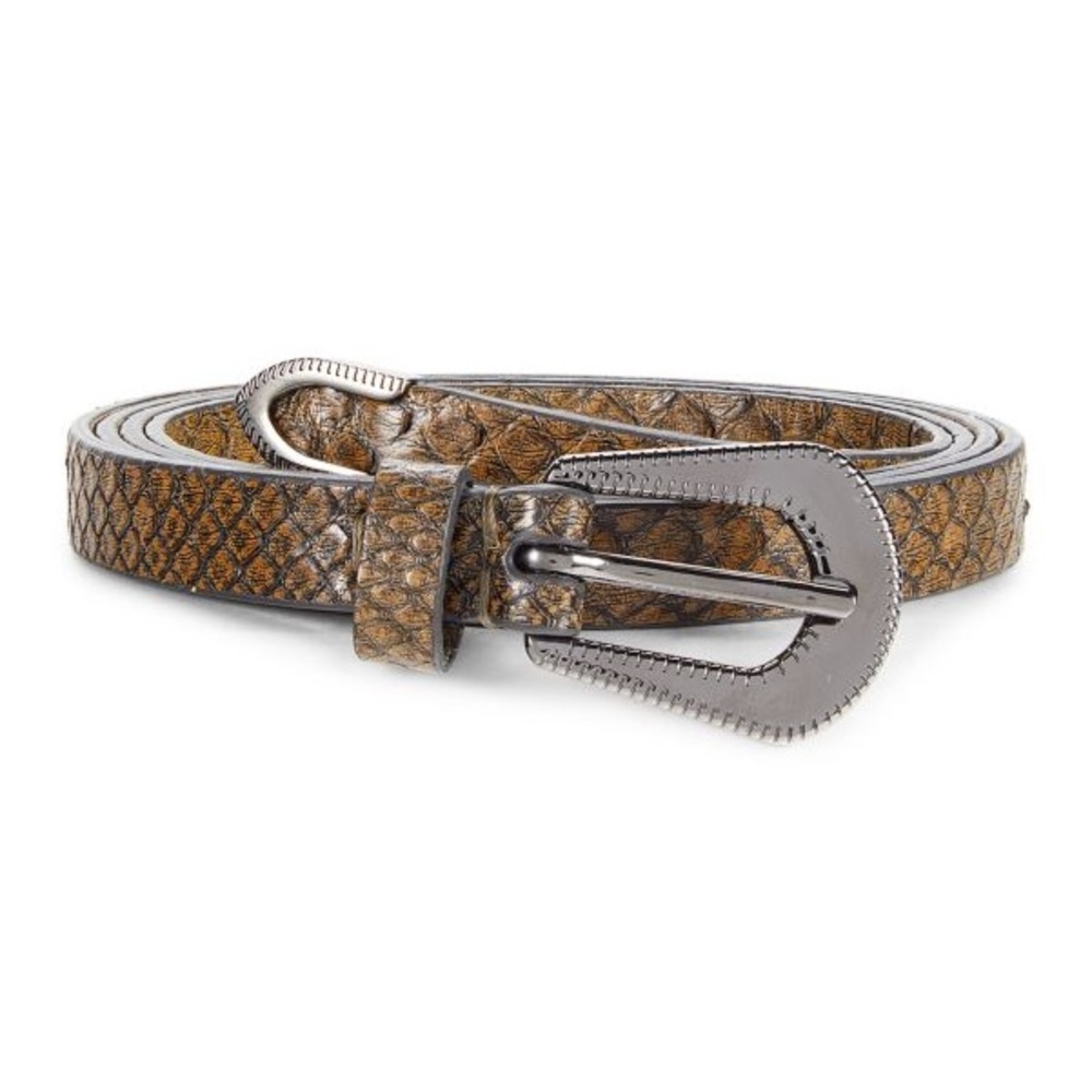 Brunello Cucinelli Python Embossed Leather Belt